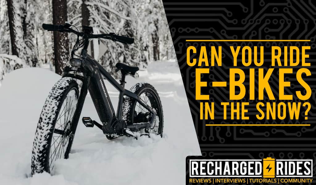 Riding Electric Bike in the Snow